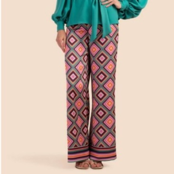 Trina Turk Bay Geometric Wide Leg Pants NWT - Picture 3 of 9